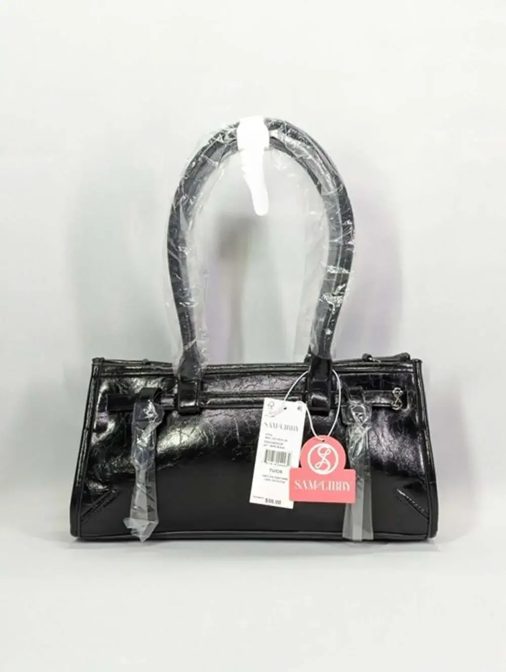 Sam & Libby Onyx Women's Belted Satchel Bag in Black (MSRP $98)